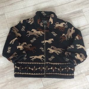 Tsunami Canada Wild Horses Fleece Jacket Sz M